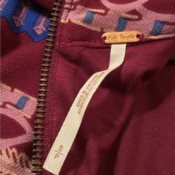 Free People [ Small ] Stella Graphic Boho A-Line Mini Dress in Purple - Picture 9 of 9